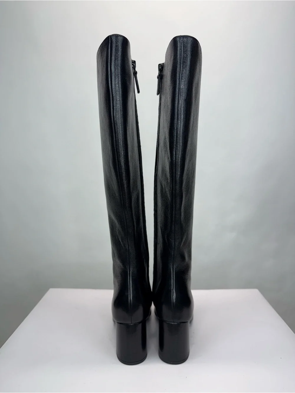 New Tory Burch Banana Leather Knee High Boot Black Leather Sz 5